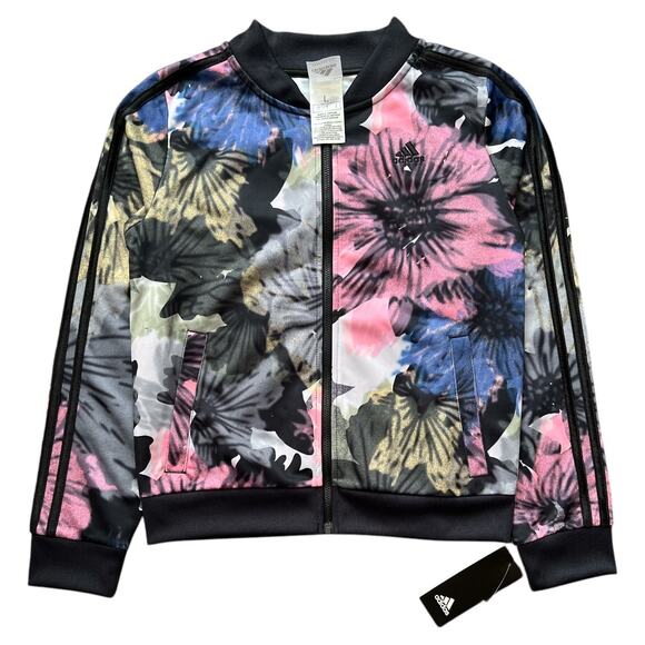 Adidas Multicolor Long Sleeve Tricot Jacket, Girls L(14) - Picture 1 of 9